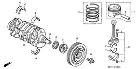 honda E__1600 PISTON/CRANKSHAFT (1.4L/ 1.6L)