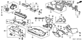 honda B__3716 INSTRUMENT PANEL GARNISH (RH) (PASSENGER SIDE)