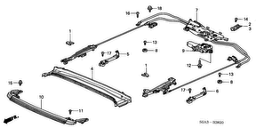 honda B__3820 ROOF SLIDE COMPONENTS