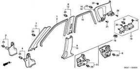 honda B__3900 PILLAR GARNISH