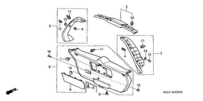 honda B__3950 ОТДЕЛКА ДВЕРИ БАГАЖНОГО ОТДЕЛЕНИЯ