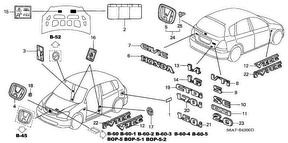 honda B__4200 ЭМБЛЕМЫ/ CAUTION LABELS