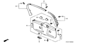 honda B__3950 ОТДЕЛКА ДВЕРИ БАГАЖНОГО ОТДЕЛЕНИЯ