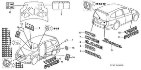 honda B__4200 ЭМБЛЕМА/ ПРЕДУПРЕДИТЕЛЬНАЯ НАКЛЕЙКА
