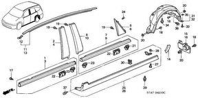 honda B__4210 MOLDING/ SIDE SILL GARNISH
