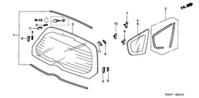 honda B__5210 REAR WINDSHIELD/ QUARTER G LASS