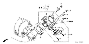 honda E__0100 ПАТРУБОК ДРОССЕЛЬНОЙ ЗАСЛОНКИ (L4) (-