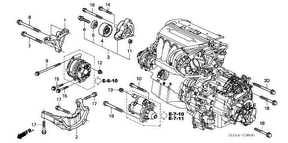 honda E__0600 ПОДВЕСКА ДВИГАТЕЛЯ (L4)