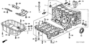 honda E__1400 CYLINDER BLOCK/OIL PAN (L4)