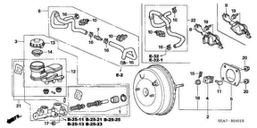 honda B__2401 BRAKE MASTER CYLINDER/ MASTER POWER (RH)