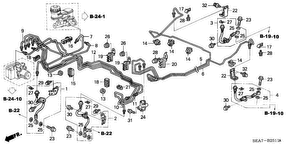 honda B__2511 ТРУБОПРОВОДЫ (ABS) (RH)