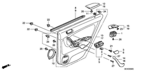 honda B__3920 ОТДЕЛКА ЗАДНЕЙ ДВЕРИ