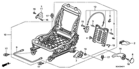 honda B__4011 FRONT SEAT COMPONENTS (L.) (MANUAL HEIGHT)