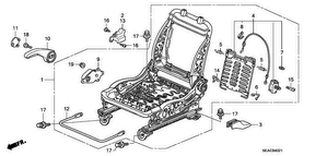 honda B__4021 FRONT SEAT COMPONENTS (R.) (MANUAL HEIGHT)