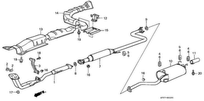 honda B__0200 ТРУБА ВЫХЛОПНОГО ГАЗА (1)