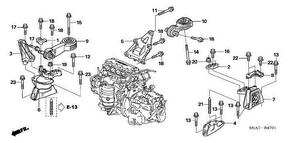 honda B__4701 ENGINE MOUNTS (AT)