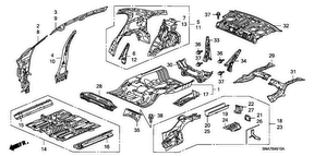 honda B__4910 ОБЛАСТЬ ДНИЩА/ INNER PANELS