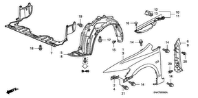 honda B__5000 КРЫЛО ПЕРЕДНЕЕ