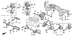 honda B__4701 ENGINE MOUNTS (SOHC) (AT)