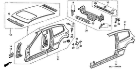 honda B__4920 BODY STRUCTURE COMPONENTS (OUTER PANEL)