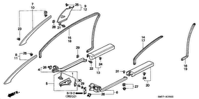 honda B__3900 PILLAR GARNISH/ OPENING TRIM (LH)