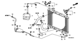 honda B__0510 RADIATOR HOSE/ RESERVE TANK (2.0L)