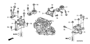 honda B__4700 ENGINE MOUNTS (2.0L) (MT)
