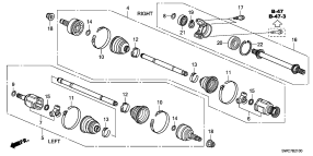 honda B__2100 FRONT DRIVESHAFT/ HALF SHA FT (2.0L)