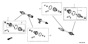 honda B__2105 FRONT DRIVESHAFT SET SHOR T PARTS