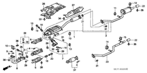 honda B__0200 ТРУБА ВЫХЛОПНОГО ГАЗА