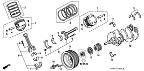 honda E__1600 КОЛЕНЧАТЫЙ ВАЛ/ ПОРШЕНЬ