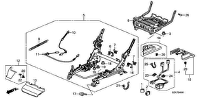 honda B__4041 MIDDLE SEAT COMPONENTS (R.)