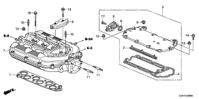 honda E__0300 ВПУСКНОЙ КОЛЛЕКТОР/ВЫПУСКНОЙ ГАЗОПРОВОД