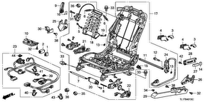 honda B__4013 FRONT SEAT COMPONENTS (L.) (FULL POWER SEAT) (2)