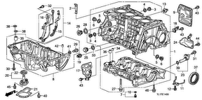 honda E__1400 CYLINDER BLOCK/OIL PAN (2.0L)