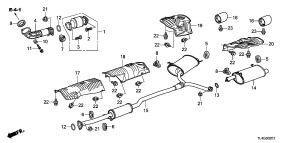 honda B__0201 ТРУБА ВЫХЛОПНОГО ГАЗА (2.4L)