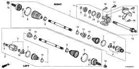 honda B__2101 FRONT DRIVESHAFT/ HALF SHA FT (2.4L)