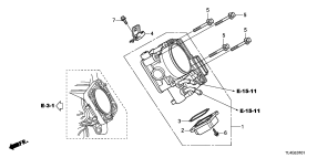 honda E__0101 ПАТРУБОК ДРОССЕЛЬНОЙ ЗАСЛОНКИ (2.4L)
