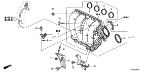 honda E__0301 ВПУСКНОЙ КОЛЛЕКТОР/ВЫПУСКНОЙ ГАЗОПРОВОД (2.4L)