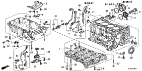 honda E__1401 БЛОК ЦИЛИНДРОВ/ МАСЛЯНЫЙ КАРТЕР (2. 4L)