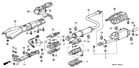 honda B__0201 ТРУБА ВЫХЛОПНОГО ГАЗА (DOHC)