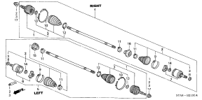 honda B__2100 FRONT DRIVESHAFT (1.7L)