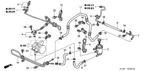 honda B__3361 ТРУБОПРОВОДЫ ГУР (1.7L) (RH)