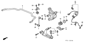 honda B__2700 FRONT KNUCKLE/ FRONT LOWER ARM