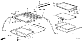 honda B__3800 HEADLINER TRIM/ SUN SHADE/ SLIDING GLASS