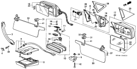 honda B__4300 ЗЕРКАЛО/ СОЛНЦЕЗАЩИТНЫЕ КОЗЫРЬКИ/ ПЕПЕЛЬНИЦА