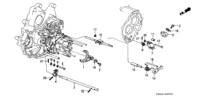honda ATM0600 ВИЛКА ПЕРЕКЛЮЧЕНИЯ/ THROTTLE VALVE SHAFT