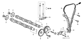 honda E__1100 РАСПРЕДЕЛИТЕЛЬНЫЙ ВАЛ/ CAM CHAIN