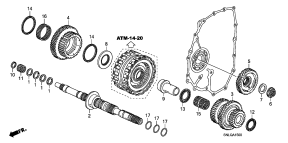 honda ATM1500 ГЛАВНЫЙ ВАЛ (2.0L)