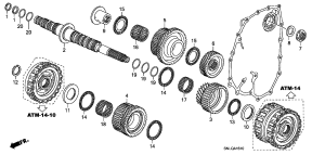 honda ATM1610 SECONDARY SHAFT (2.0L)